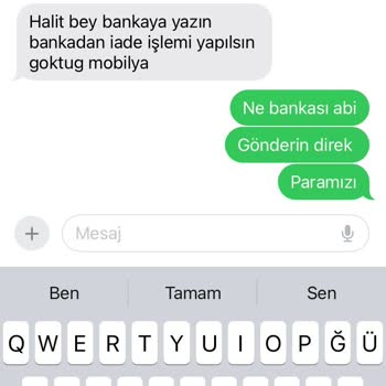 Göktuğ Mobilya (goktugcollection) Mağaza Ürün Ve Para İadesi Sorunu