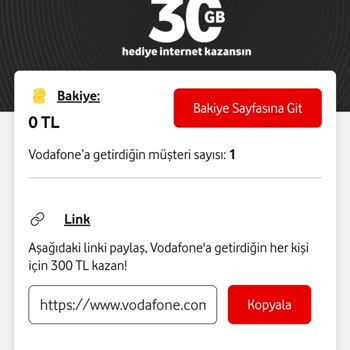 Vodafone Link At Kazan Ödeme Yapılmadı.