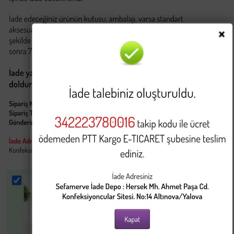 Sefamerve Benim Paramı İadesi Yapmasını İstiyorum