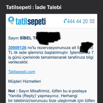 Tatil Sepeti Ücret İadesi Yapmıyor!