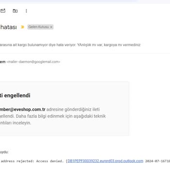 Eve Kargom Nerede? Gönderdiğiniz Takip No Hatalı