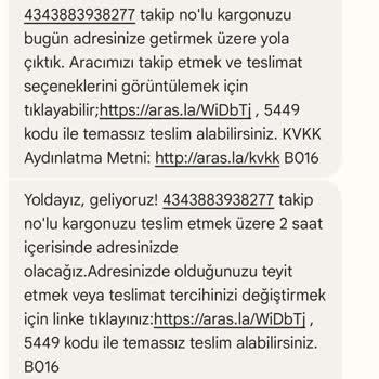 Aras Kargo Menemen Eksik Adres Yalanı