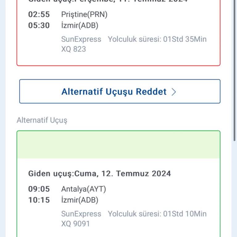 SunExpress Hava Yolları Uçuş İptali Ve Rötar Nedeniyle Yaşanan Maddi Ve Manevi Mağduriyet
