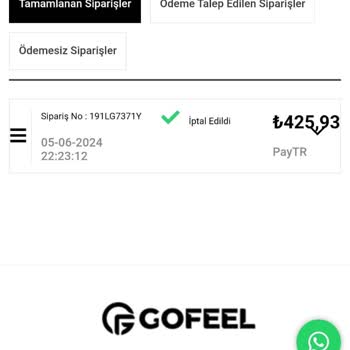 Gofeel Kargo, Para İadesi