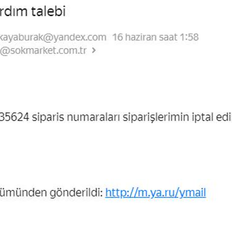 Cepte Şok Uygulaması Üzerinden Verdiğim Siparişin İptal Edilmemesi