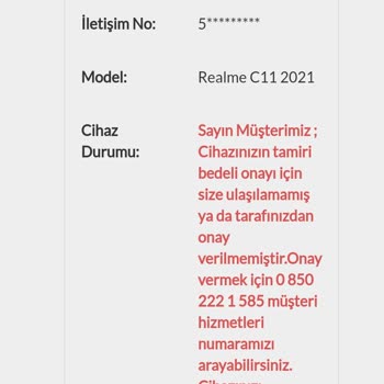 KVK Realme C11 2021 Garanti Kapsamında Ekran Sorunu