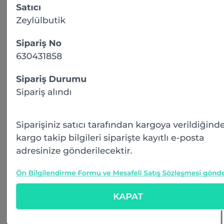 Zeylül Butik Ürün Kargoya Vermemekte