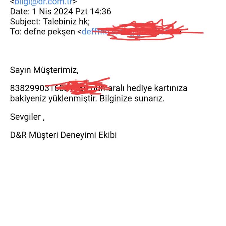 D&R Bestellung mit Geschenkkarte, keine Rückerstattung erhalten