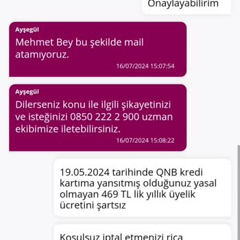QNB Finansbank - Usulsüz Kart Ücreti Yansıtma Ve Çözümsüz Çalışanlar