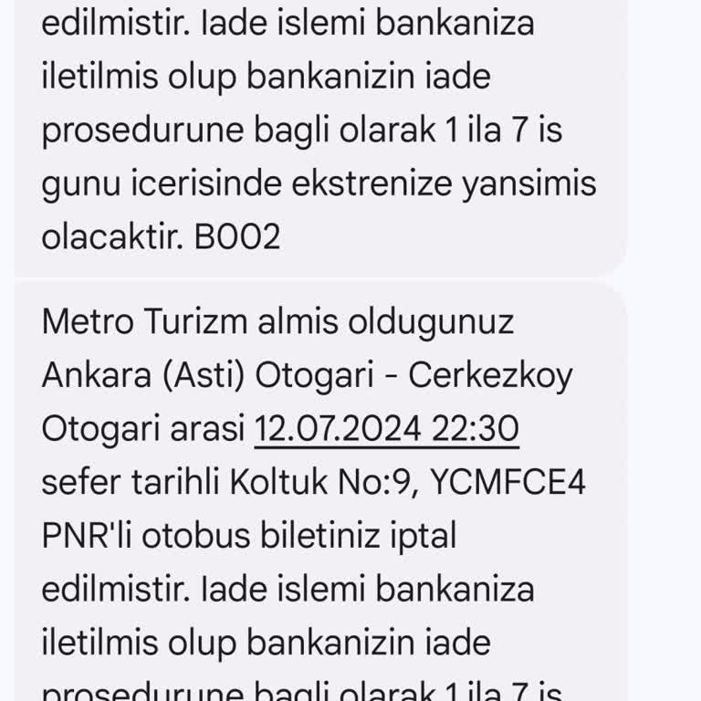 Obilet Bilet İadesi Lütfen