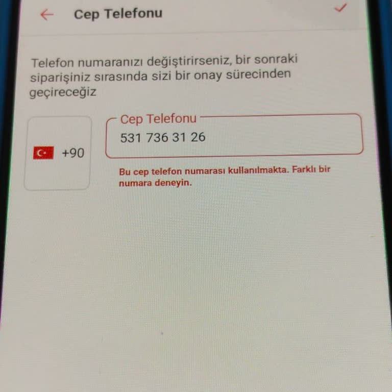 Yemeksepeti Üyeliğinde Cep Telefonumu Kayıt Edemiyorum