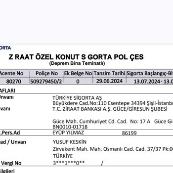 Türkiye Sigorta İsteğim Dışı Da Konut Sigorta Poliçesi Düzenliyor.