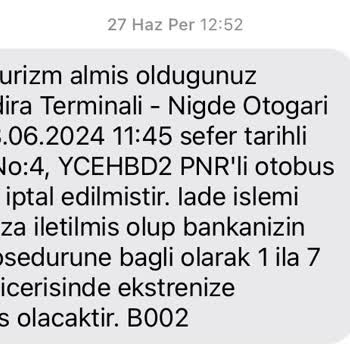 Obilet Otobüs Bilet İptali