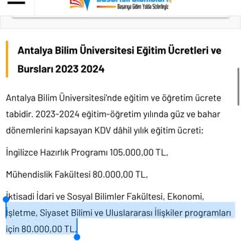 Antalya Bilim Üniversitesinde Yüksek Oranda Okul Ücreti Artışı