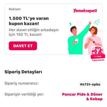Şüpheli İşlemler Yemek Sepeti