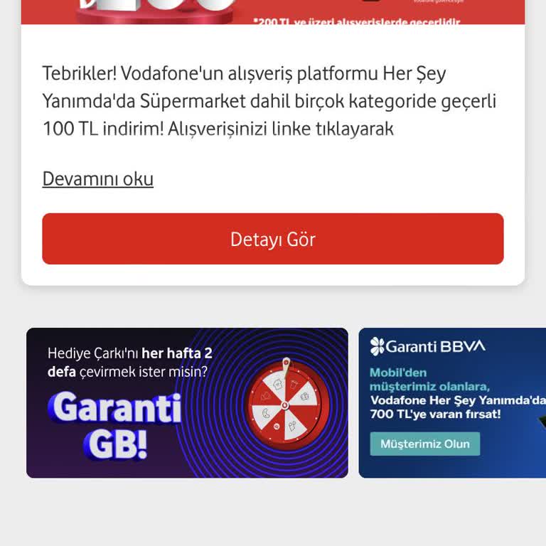 Vodafone Hediye Çarkı İnternet Vermiyor