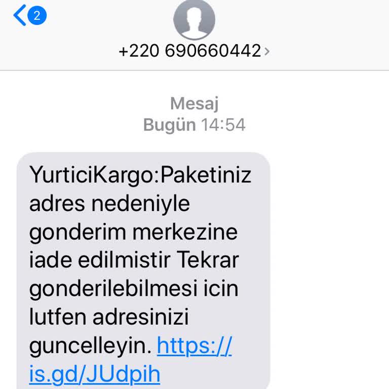 İs. Gd Kargo Adına Sahte SMS Gönderimi