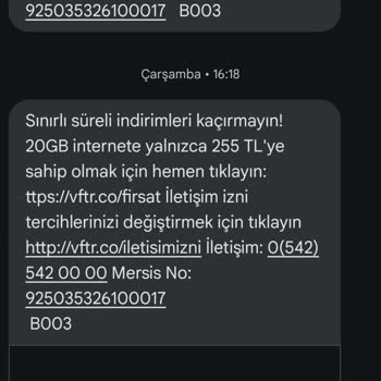 Vodafone Kuryeyi İptal Ettik Diye Başvuru İptal Edildi