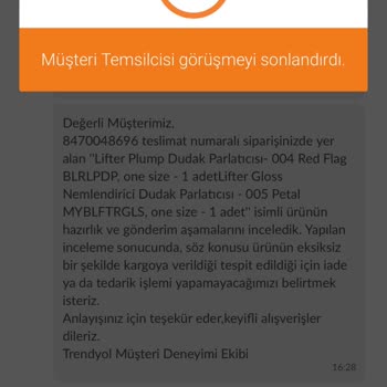 Trendyol Ürünün Tedarik Edilememesi