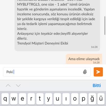 Trendyol Ürünün Tedarik Edilememesi