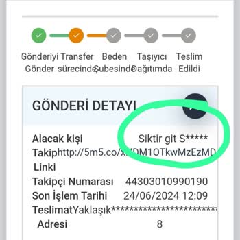 Horoz Lojistik Kargo Teslim Edilmedi Ve Alıcı Kısmında Küfür Yazıyor
