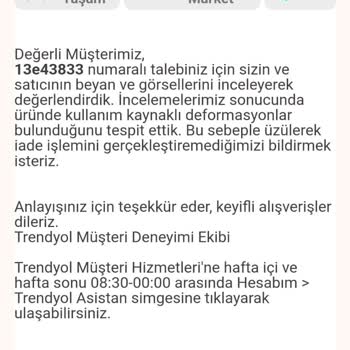Kiwi Home Kiwi Marka Halı Yıkama Makinesini İade Kabul Etmiyor