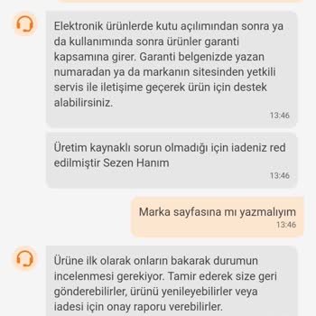 Kiwi Home Kiwi Marka Halı Yıkama Makinesini İade Kabul Etmiyor