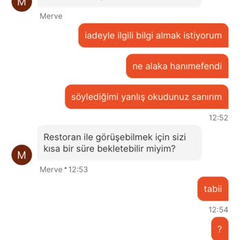 Migros Yemek İade Süreci Hk.