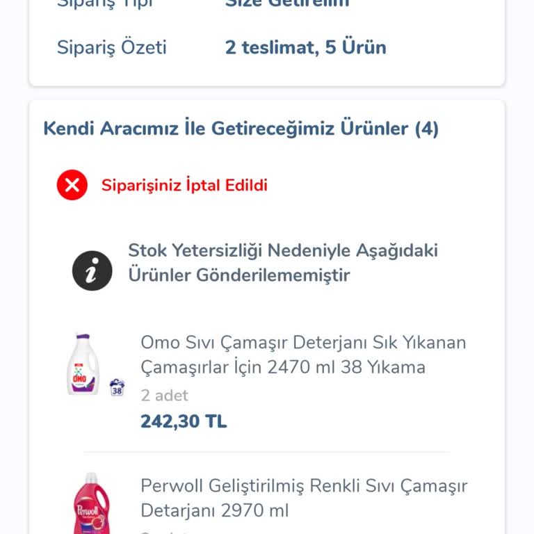 Carrefour SA Teslim Edilemeyen Sipariş Sıkıntısı