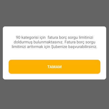 VakıfBank Fatura Sorgulama Limiti Aşımı 90 Adetmiş