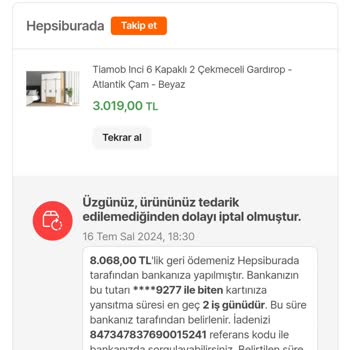 Hepsiburada Sipariş İptal Edilmesi