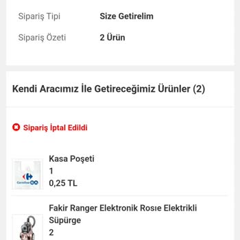 My Carrefour Vacuum Cleaner Order Cancelled