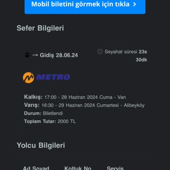 Metro Turizm İptal Edilen Bilet İadesi