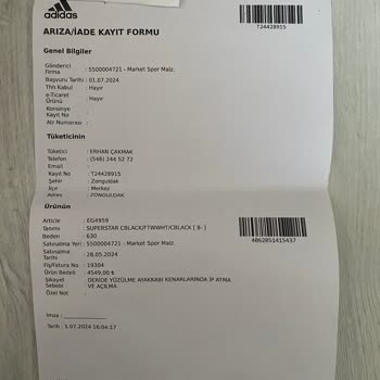 Adidas Superstar Kalitesizliği Ve Kusurlu Malın Reddedilmesi