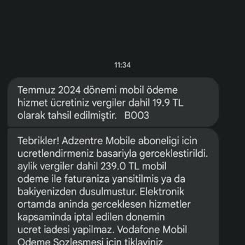 Vodafone Mobil Ödeme İptali