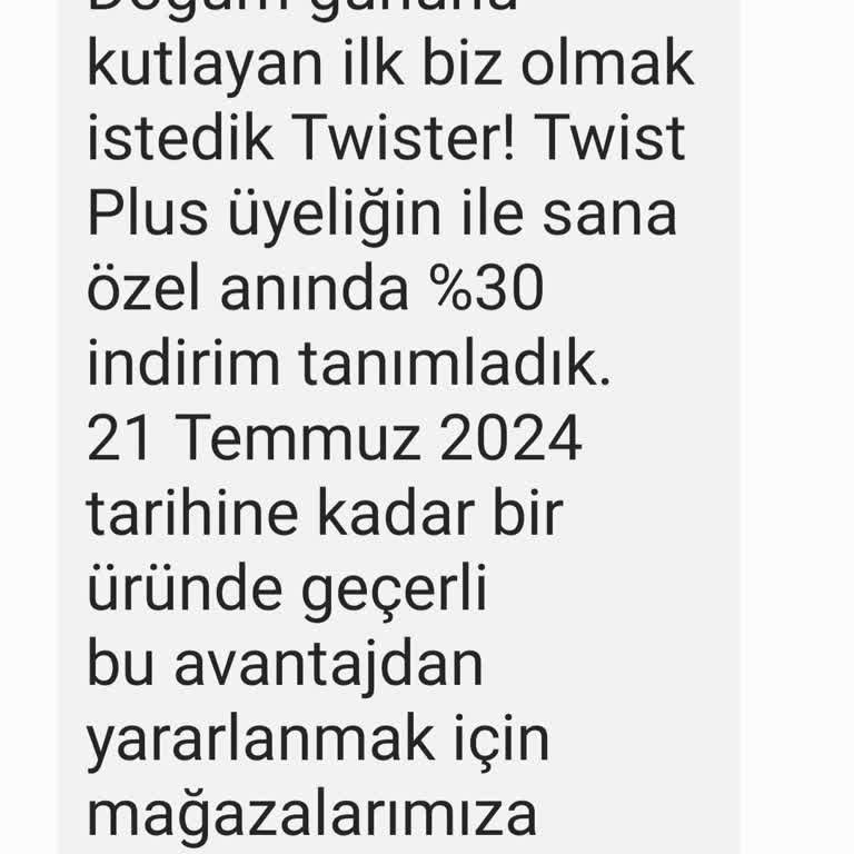 Twist Hediye Çeki Kullanılmıyor