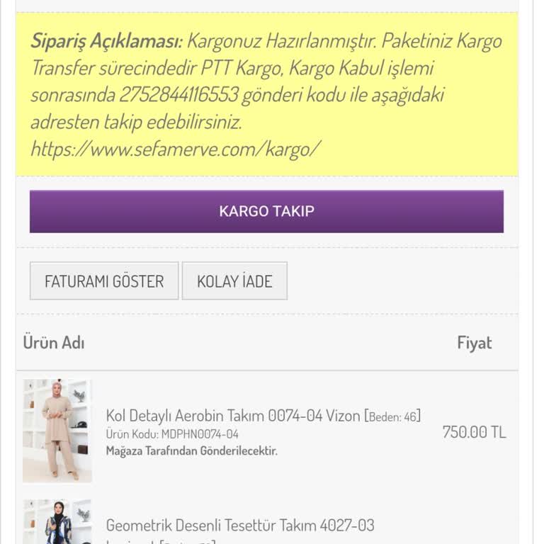 Sefamerve Siparişim Hala Gelmedi