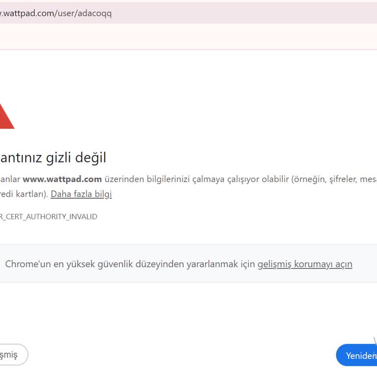 Google Wattpad Gizlilik Hatası Veriyor.