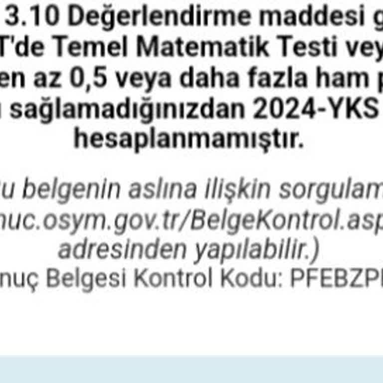 Ösym YKS Puan Hesaplamama Sorunu