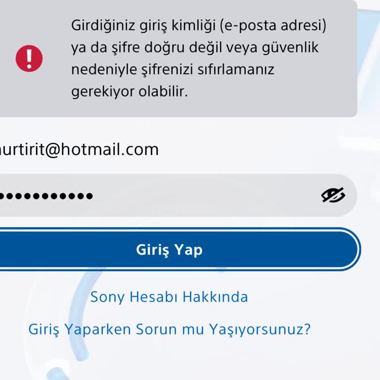 Sony Eurasia PSN Hesabıma Giremiyorum