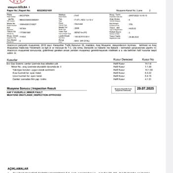 Tüvtürk Muayenede Km Sıkıntısı