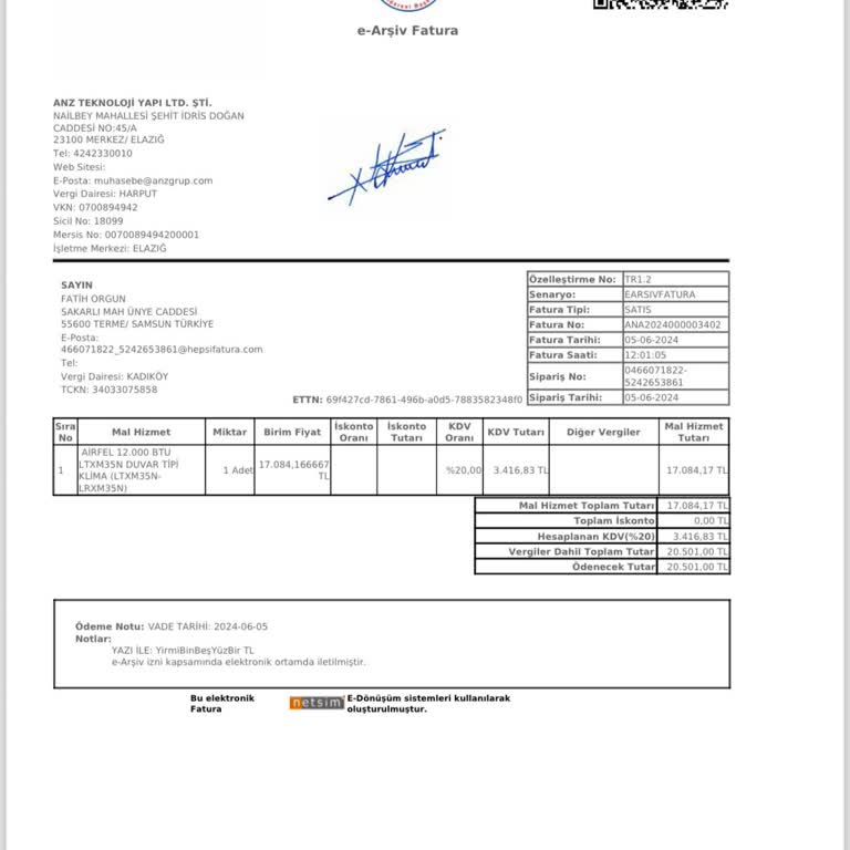 Airfel Klima Montajı Vinç Talebi