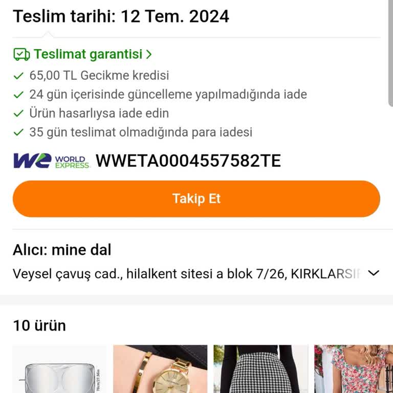 Weworldexpress Kargo Kayıp