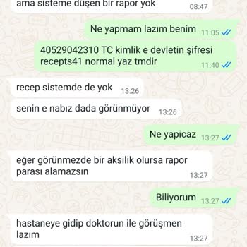 Gebze Fatih Devlet Hastanesi Rapor İş Yerine İletilmiyor