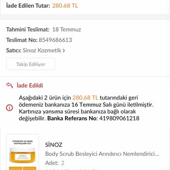 Sinoz Kozmetik Asla İlgilenmiyor