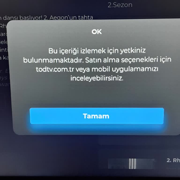 TOD Tv Tod Abonelik Hatası