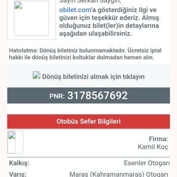 Kamil Koç Otobüs Firması Pişmanlık