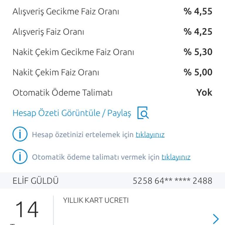 Yapı Kredi Bankası Kredi Kart Aidatı