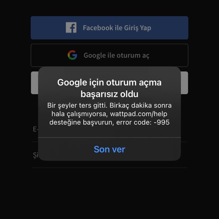 Wattpad Giremiyorum, Error Veriyor