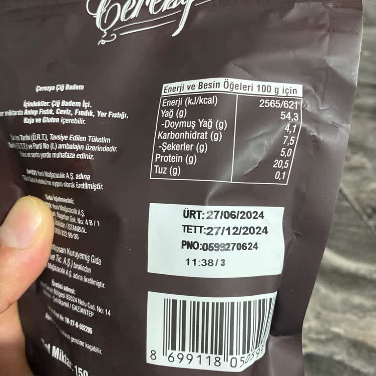 Çerezya Çiğ Badem Ambalaj Sorunu